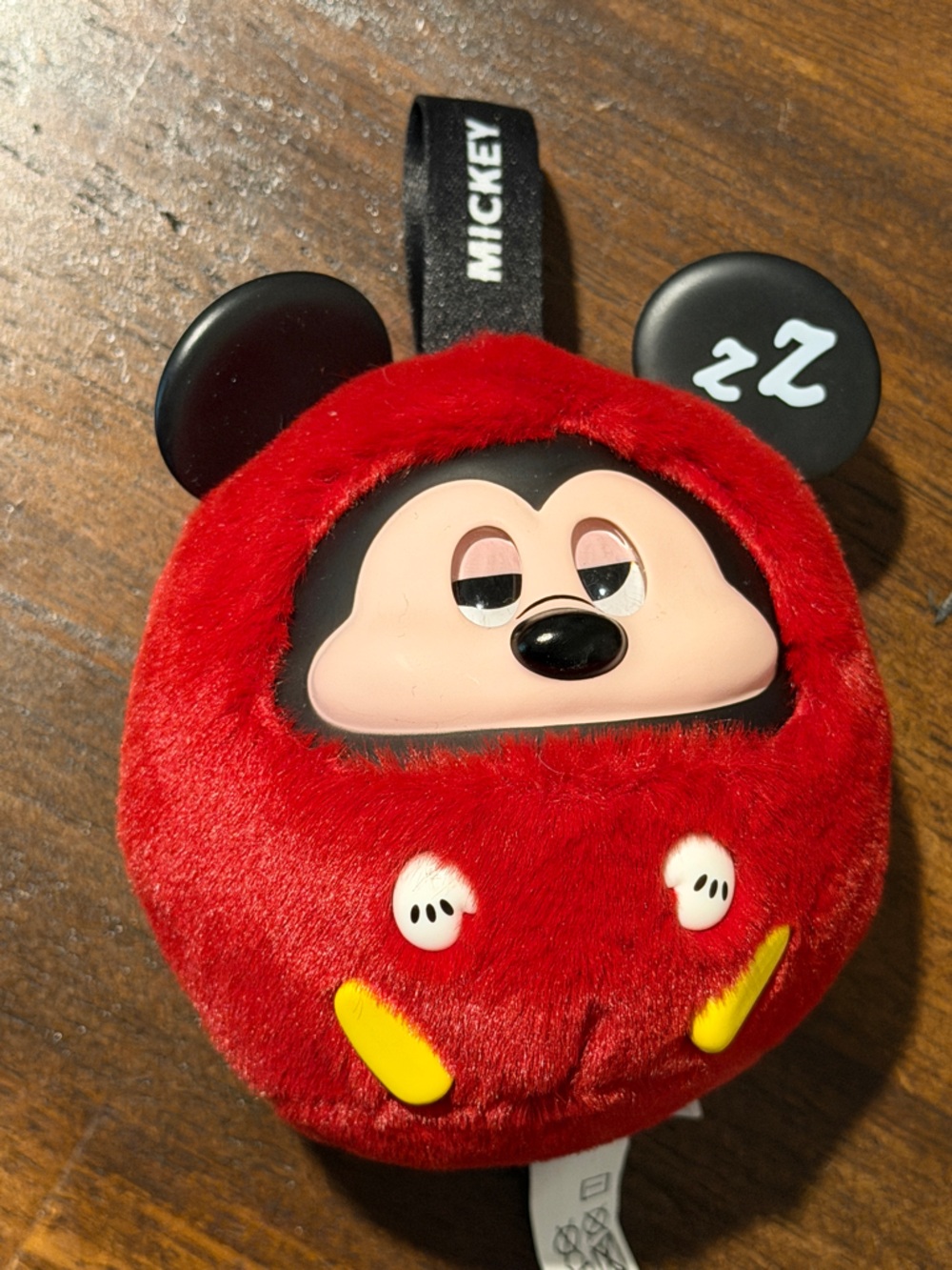 Red Plush Sleepy Mickey Mouse Keychain